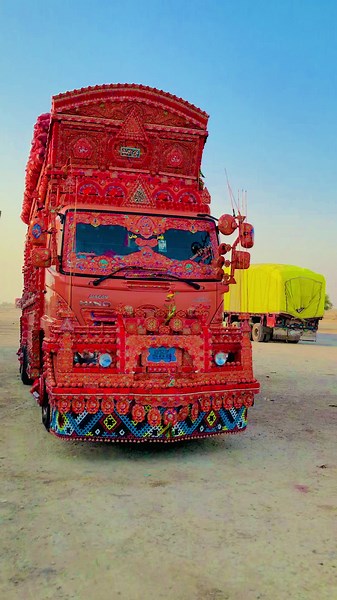 Brightly Decorated Truck with Intricate Patterns