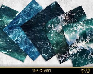 Ocean Water Digital Paper - 20 Seamless Digital Paper Patterns, Commercial Use, Instant Download, Scrapbooking, Ocean Waves, Serene Water - Etsy