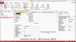 Tutorial no.21 - MS Access 2013