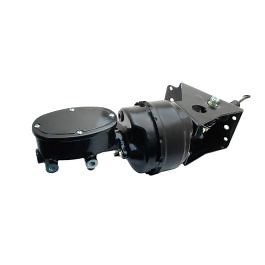 Power Brake Conversion Kit With 8" Dual Booster And Aluminum Master Cylinder Black Disc/Drum V8 Bronco 1966-1977