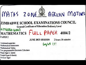 O'LEVEL MATHEMATICS JUNE 2023 PAPER 2 ZIMSEC ‪@mathszoneafricanmotives‬