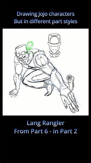 What if Lang Rangler was drawn in Part 2?! #jojosbizarreadventure #jojo #drawing #jjba #ジョジョの奇妙な冒険