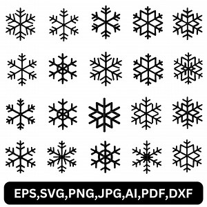 Snowflakes Svg Bundle Snowflake Silhouette Winter Svg Snowflake Clipart Cricut Cut Files Snowflake Ornaments Digital Design Printable Vector - Etsy