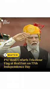 22K views · 277 reactions | PM #NarendraModi unfurled the Tricolour on the ramparts of the #RedFort on India's 77th #IndependenceDay. Read more: t.ly/p2x1_ | The Quint | Facebook