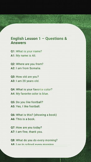 English lesson 1