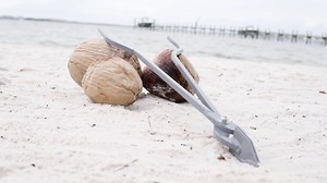 The Original Husk Buster coconut de-husking tool is a great alternative to using a machete