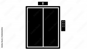 Stick Figure Animation Using Elevator Up Stock Video