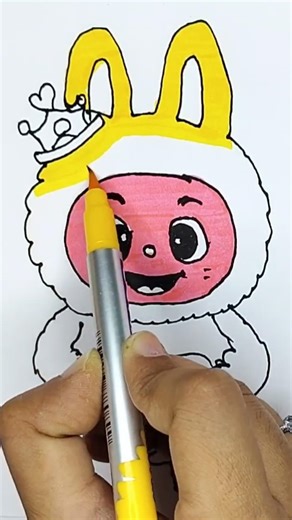 how to draw cute labubu doll for kids / Painting Coloring & Drawing for kids/ let's draw together