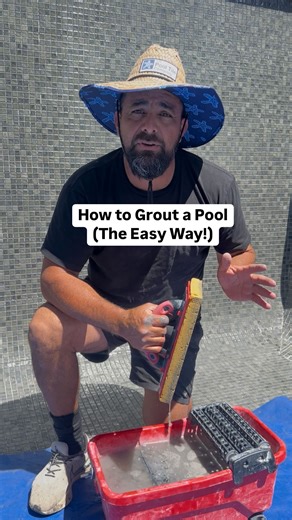 Ronnie And Georgia on Instagram: "POOL UPDATE: We’re grouting! It’s not the hardest job, but it is a labour of love. We used Mapei grout, colour 113 and spent two days working it into every little space. Day Two became a group mission…many hands make light work! Bonus points if you can spot our fellow Blockhead in the mix 💪🏻💪🏻💪🏻@hanandcan #renovation #pool #poolbuild #grouting #tiling #diy #house #home #design #garden #landscaping"