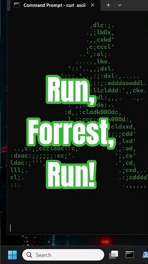 Run Forrest Run...in CMD- Try This! #shorts #shortsfeed #cmd #animation #fun #funny