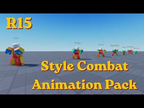 [FOR SALE] R15 Style Combat Animations Pack | Roblox Studio