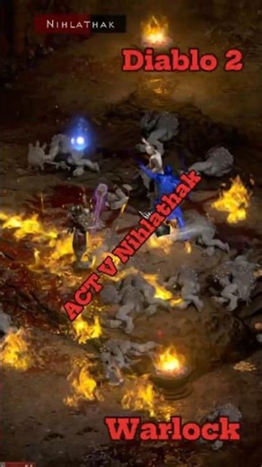 Killing Nihlathak with Warlock ACT V #diablo2 #diablo2resurrected #diablo2reignofthewarlock