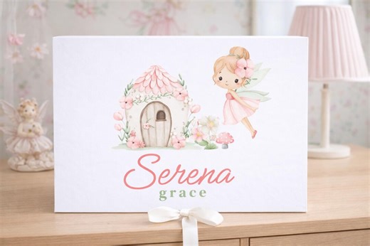 Personalized Baby Memory Box Baby Whimsical Woodland Fairies With Custom Name, Keepsake Magnetic Gift Box, Newborn Parent Gift - Etsy