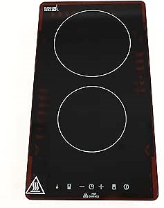 Avanti BCT115J1B-IS Electric Cooktop Portable Dual Burner Design with 9 Power Settings and Safety Switch, Touch Controls and Timer with Glass Surface for Easy Cleanup, 2600-Watts, Black