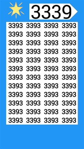 Can you locate the hidden 3339? #iq #iqtest #puzzle #shorts #viral #eymath