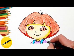 How to Draw Dora The Explorer Step by Step Easy and Coloring with Colored Pencil for Kids