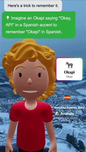 🦓 Okapi (Okapi) – Learn Spanish word in 30s