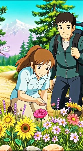 Quiet Mountain Hike With My Wife ⛰️🌿 | Cozy Ghibli-Style Nature Escape #shorts #hiking #studioghibli
