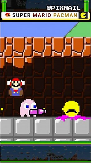 SUPERMARIO Connect With PACMAN 12 #mario #supermario #pacman #shorts