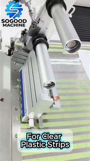 Automatic Double Sided Tape Applicator for Clear Plastic Strips