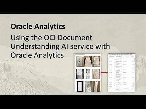 Using OCI AI Document Understanding in Oracle Analytics