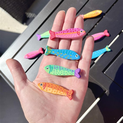 Handmade Colorful Fish Magnets – Set of 4 – Air Dry Clay – Cute Fridge Decor - Etsy
