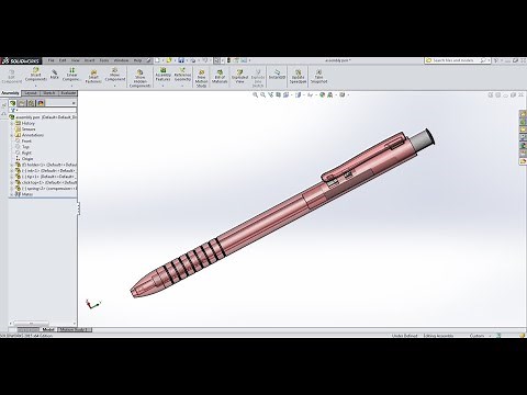SOLIDWORKS TUTORIAL : click ballpoint pen with spring