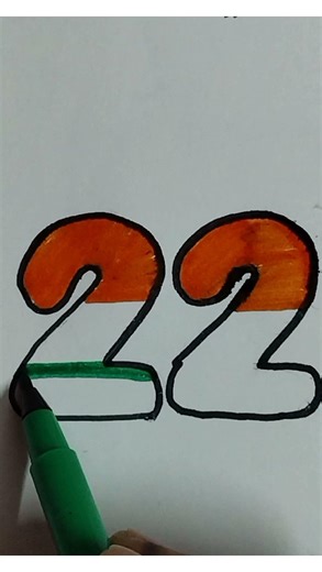 Number 22 tri colour drawing Republic Day Drawing 🇮🇳 Jai mahadev #shorts #art #drawing #viralvideo