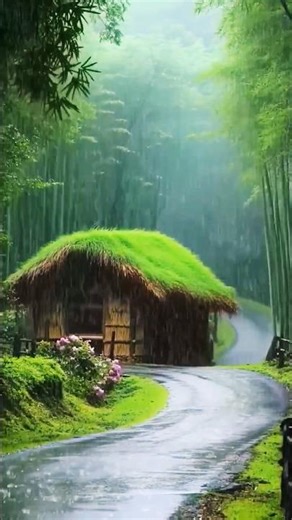 Experience Nature: Rain Sounds in a Lonely Bamboo Forest!! #youtubeshorts #shorts