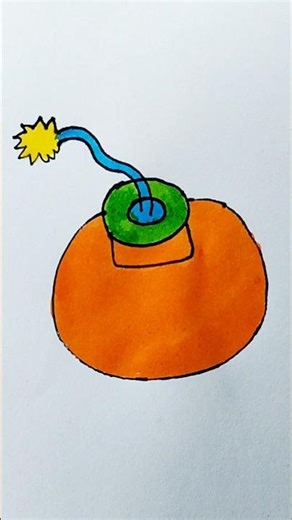 Easy Cartoon Bomb Drawing | Cute & Simple Drawing for Kids | Step by Step Art