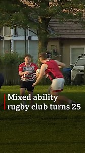 "I can't describe how much it means to the majority of the boys." Llanelli Warriors mixed ability rugby club, with half of players registered as disabled, celebrates its 25th anniversary. | BBC Wales News