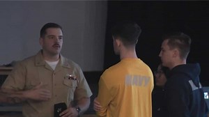USS Manchester crew visits NH High School, meets with JROTC students
