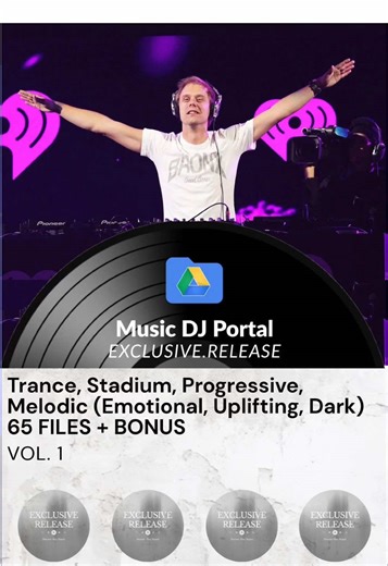 📦Trance, Stadium, Progressive, Melodic (Emotional, Uplifting Trance, Dark) 65 FILES BONUS 📦Vol 1 The Ultimate Trance Anthology: A high-octane collection of Trance, Stadium, Progressive, and Melodic anthems. Featuring exclusive originals, edits, and rare remixes from legends like Tiësto, Armin van Buuren, and Gareth Emery. The Definitive Legend Series: Access a curated selection of Progressive and Melodic Trance. This pack delivers exclusive edits and remixes from dance industry. ✅CERTIFIED BAN