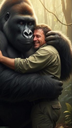 Gorilla Reunites With His Human Dad After Years 🦍❤️ #shorts