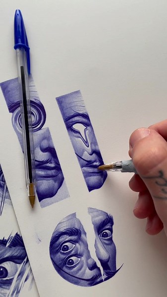 Drawing Salvador Dali in Biro Tutorial