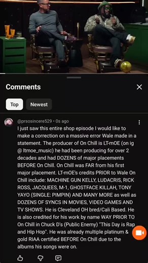 Sincere - Public Relations on Instagram: "ON CHILL was solely produced by LT-mOE @ltmoe_music and it WAS FAR FROM HIS FIRST PLACEMENT. LT has OVER 20+ years of MAJOR ARTIST production placements!! So let me make this very clear to @wale when it comes to this statement made during this interview on The Shop that On Chill was the producers first placement- THAT IS ABSOLUTELY INCORRECT! @theshop @kevonstage @comedianlilrel @jamalcrawford @mavcarter @bashcutzllc @pr_rwtw Side note: it also is ONLY d