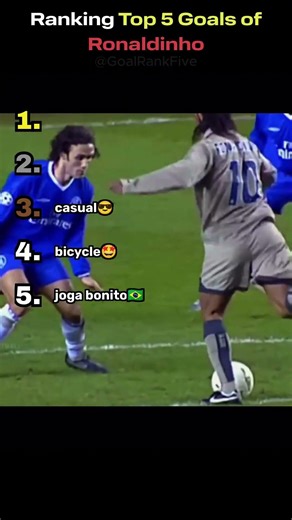 Ranking Top 5 Goals of Ronaldinho | Part 1 ⚽🔥