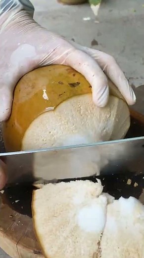 Trái dừa xiêm đỏ cuối buồng không ngờ lại như vầy. #lùnvlog #coconutcutting