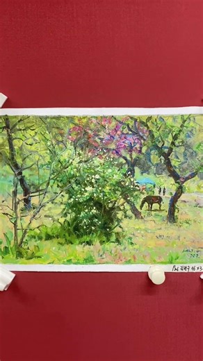 Spring Forest & Horse | A Vibrant Landscape Painting #oilpainting #animalart #painting