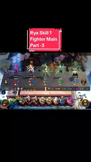 Magic Chess Rya Skill 1 Gameplay Part-3 | Fighter Main