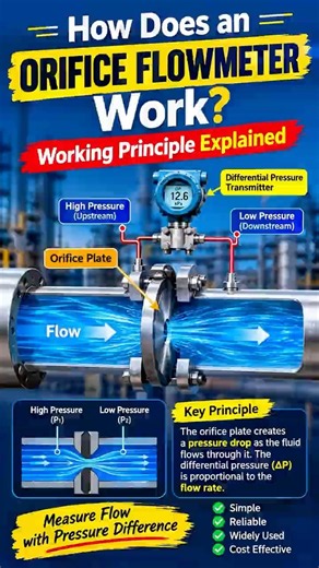 How Does an Orifice Flow Meter Work? | Working Principle Explained #shorts