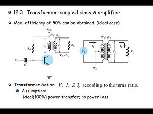 전자회로2 Ch12_3 Power Amplifiers: Transformer-coupled class A amplifier (Sec.12.3 전력증폭기: 변압기-결합 A급 증폭기)