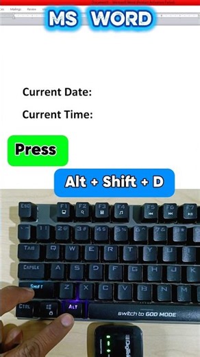 Draw Today’s Date & Time in MS Word Using Just One Keyboard Shortcut #MSWord #Keyboard #Shortcut