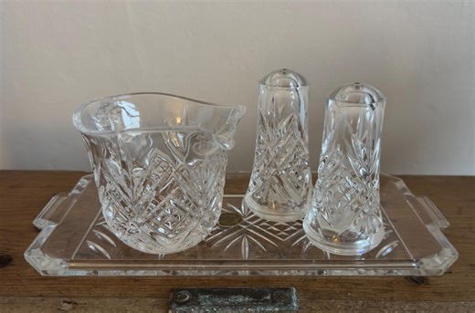 Vintage Cristal D'arques, 24% Lead Crystal Salt and Pepper Shaker, Jug and Tray Set - Etsy Canada