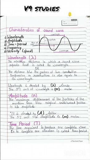 ch 5 sound physics class 9 handwritten notes |sound class 9 ncert notes