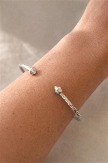 Vintage Sterling Silver Cuff Bracelet Hammered Torque Style Open Bangle STER Marked Artisan Silver Bracelet Minimalist Statement Cuff - Etsy