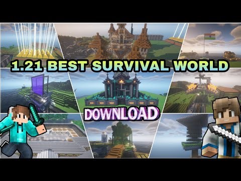 1.21 Best Survival World Download Link For Pocket And Java Edition #minecraft