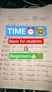 Topic- Time ⏰ (Basic for beginners)easy to learn 🤓🤩