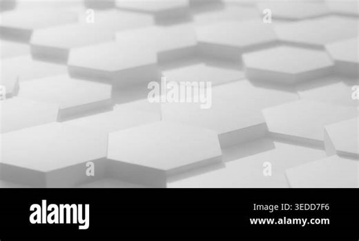 looping animation of an Abstract white hexagonal tiles forming a 3d geometric pattern with soft shadows and shallow depth of field clean minimalist background for technology, design, or architecture themes Stock Video Footage - Alamy