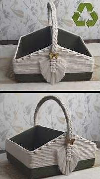 make a basket no one will believe is made of cardboard!An awesome recycling project!♻️😱 #craft#diy